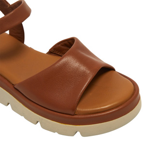 Carl Scarpa Assisi Tan Leather Platform Sandals